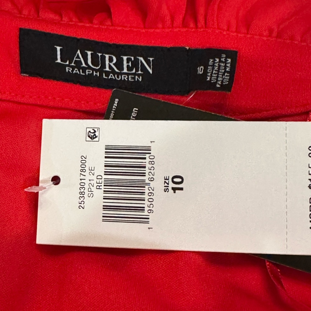 Not for sale. Ralph Lauren Red Off-Shoulder Dress - Picture 8 of 15